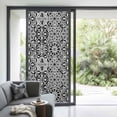 thumbnail image 3 of Black Morocco Window Privacy Film, Traditional Tribal Abstract Geometric Art Static Cling UV Sun Blocking Heat Control Window Tint Day and Night, Non-Adhesive One Way Privacy Cover 35.4''x78.7'', 3 of 7