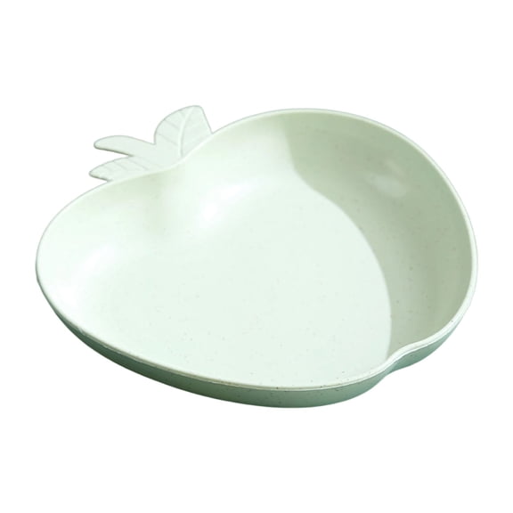 Apple‑Shaped Reusable Dinner Plate, Green Wheat Straw Fiber Serving Dish Microwave Dishwasher Safe For Kitchen Camping Daily Meal Serving