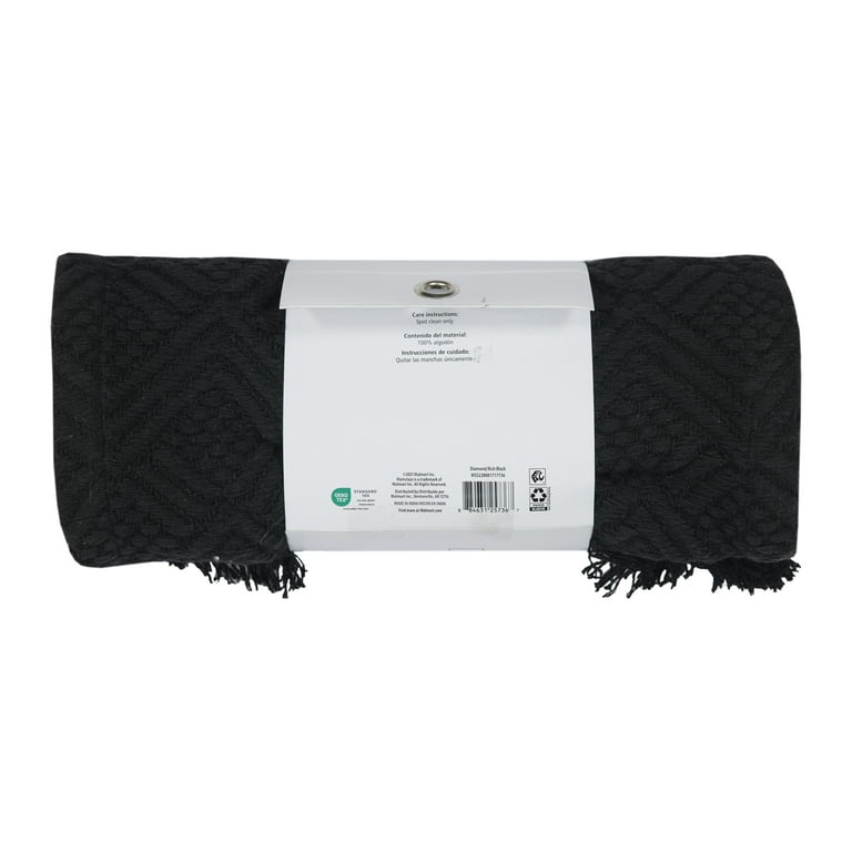 Mainstays Woven Diamond Black Table Runner photo 8