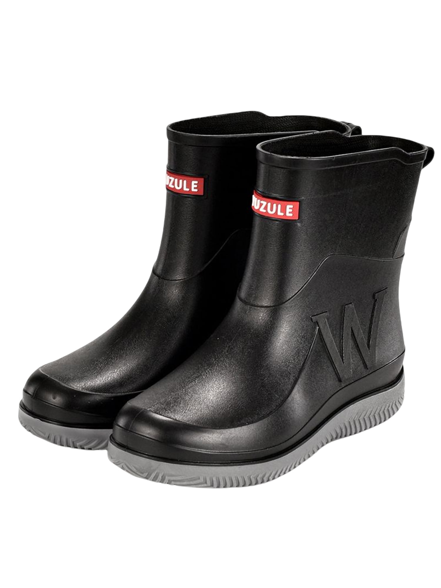 Woobling Mens Garden Shoes Waterproof Rain Boots Mid Calf Rubber Boot ...