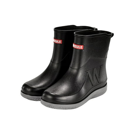

Tenmix Mens Rubber Boot Slip Resistant Rain Boots Waterproof Garden Shoes Mid Calf Rainboot Men s PVC Lightweight Black Gray 7.5