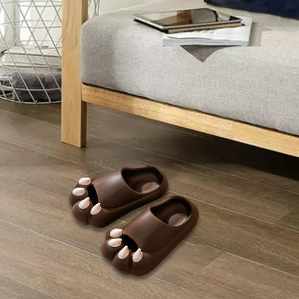 Pantuflas de patas de gato, pantuflas de verano, secado rápido, cómodas, livianas, impermeables, toboganes de patas de animales, sandalias femeninas , MARRÓN, 40 yardas Salvador Zapatillas de estar por casa