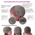 thumbnail image 5 of Human Hair Wigs Lace Front Bob Wig Burgundy 13x4 Lace Frontal Pre plucked with Baby Hair Silky Short Straight Bob Wigs for Women Middle Part 99J, 5 of 6