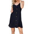 thumbnail image 3 of Vestido sin mangas con tirantes ajustables y cuello en V para niña, Negro, L Noticed AP001327-08, 3 of 7