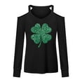thumbnail image 3 of Guluxicc Womens St. Patrick's Day Shirts Casual Off Shoulder Long Sleeve Clover Graphic Tees Shamrock Printed Tunic Tops, XL, 3 of 3