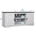 thumbnail image 5 of DEXTRUS Farmhouse Storage Buffet Cabinet, 59.5" Coffee Bar Sideboard with Barn Door for Living Room, Entryway, Grey White, 5 of 7