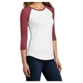 thumbnail image 4 of Mafoose Women Juniors Very Important 3/4-Sleeve Raglan T-Shirt Heathered Red/ White M, 4 of 6