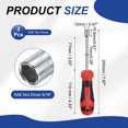 thumbnail image 2 of Uxcell 2 Pcs SAE Nut Driver 5/16" Bit Driver Socket Screwdriver with Non-slip Handle, 2 of 6
