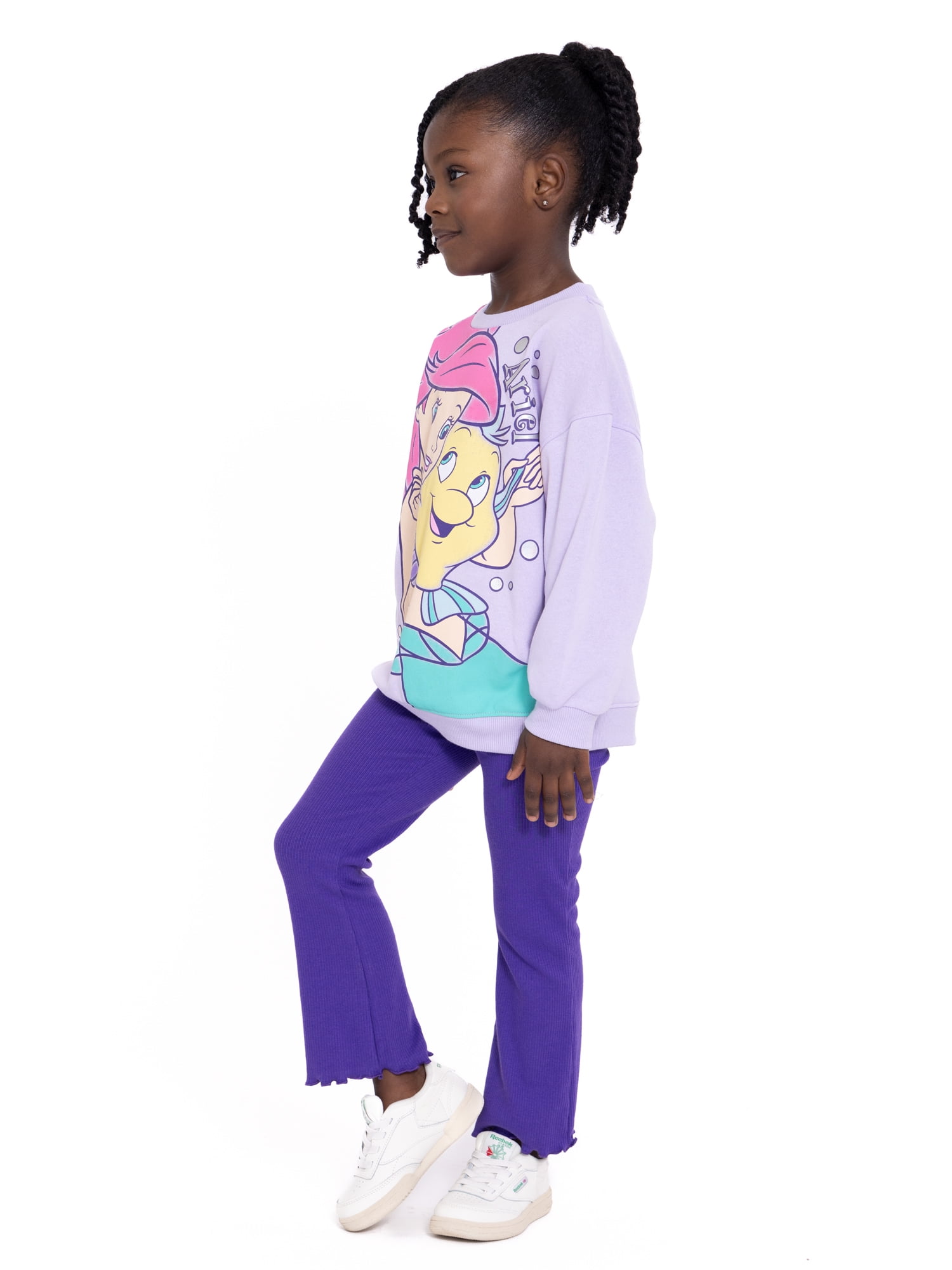 Disney Princess Toddler Girl Ariel Graphic Sweatshirt and Leggings Set, 2-Piece, Sizes 12M-5T