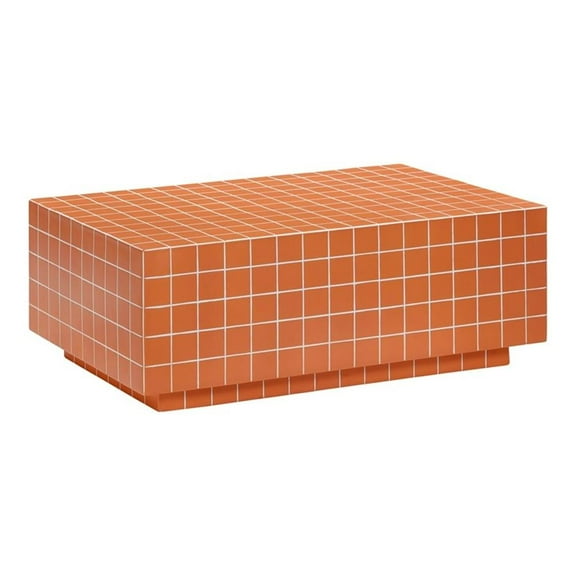 Pemberly Row Brick Orange Tile Indoor / Outdoor Coffee Table
