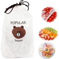 thumbnail image 1 of 100 bolsas de plástico elásticas para almacenar alimentos, bolsas de plástico transparente para conservar frutas y almacenar alimentos, 1 of 5