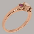 thumbnail image 4 of LBG British Made 14k Rose Gold Natural Opal & Ruby Womens Promise Ring - 33 size options - Size 9.5, 4 of 7
