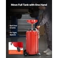 thumbnail image 4 of 25 Gallon Air Operated Portable Waste Oil Drain Tank with Wheels Adjustable Funnel Height for Auto Repair Shops Industrial Fluid Fuel Transfer Drainage Red, 4 of 6