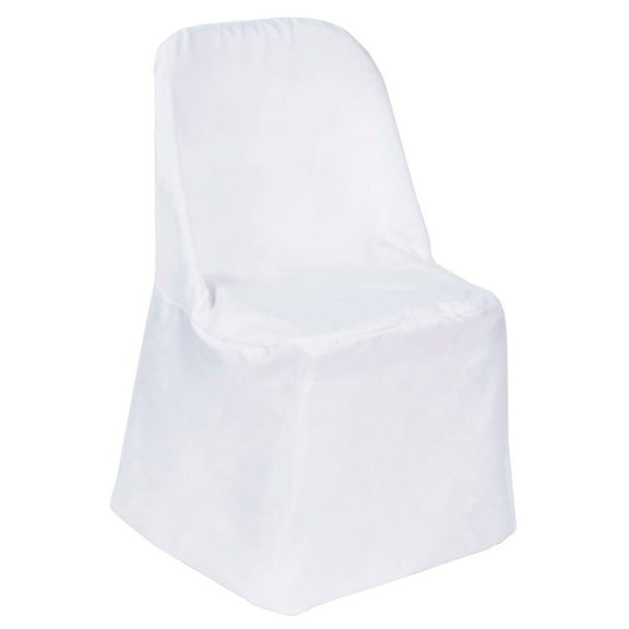 Efavormart 5PCS White Linen Polyester Folding Chair Cover Dinning Chair Slipcover For Wedding Party Event Banquet Catering