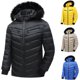 thumbnail image 5 of Chaqueta de algodón con cremallera y bolsillos laterales con costuras gruesas informales con costuras de invierno para hombre Pompotops  oipoqjl20600, 5 of 5