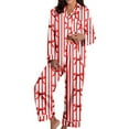 thumbnail image 3 of Weebloom Womens Christmas Pajama Sets Soft Comfortable Sleep Shirt Pants With Pockets Long Sleeve Cozy Outfit Pj'S Homewear Red M, 3 of 6