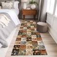 thumbnail image 4 of Floral Patchwork 2'x6' Runner Rugs for Hallway Kitchen Bedside Non Slip Washable, Vintage Country Geometric Flower Entryway Rug Runners with Rubber Backing, Long Carpet Runner for Laundry Room, 4 of 8