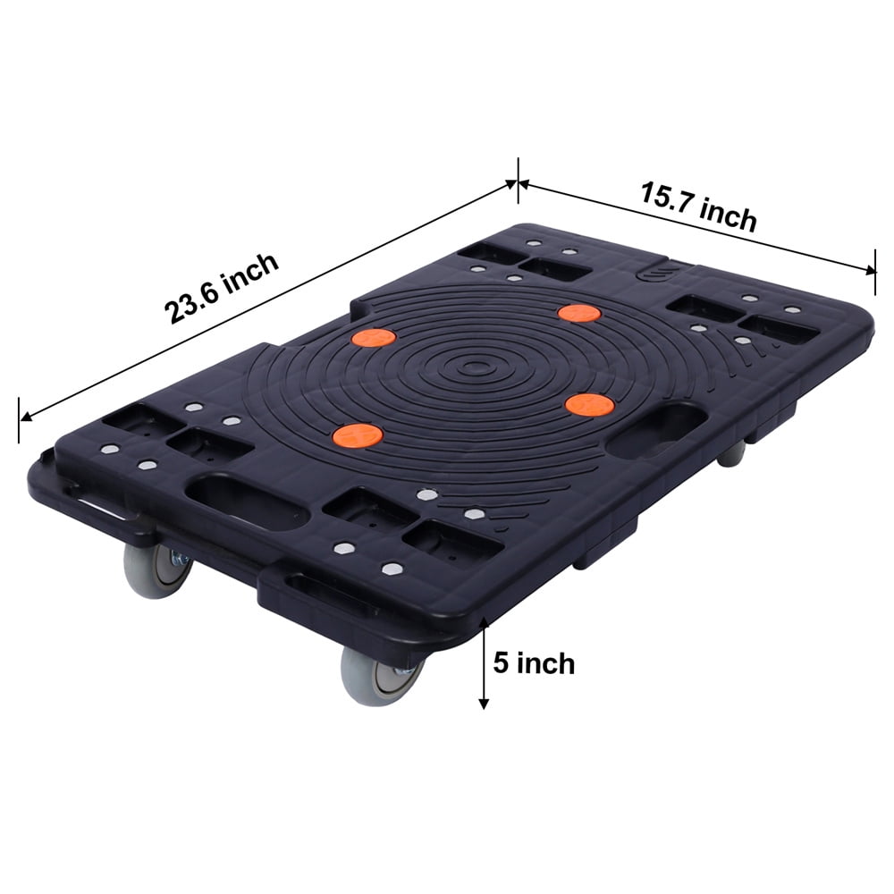 2Pcs Moving Dolly, Heavy Duty Furniture Rolling Mover, Interlocking Moving Dolly with 4 Wheels for Couch Boxes Heavy Items, 23.6 x 15.7 inch 330 Lbs Capacity Each Count