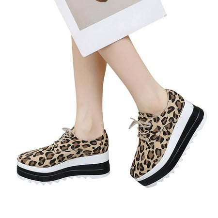 

Xysaqa Slip on Shoes Women Wedge Sneakers for Women Thick Sole Sponge Cake Round Toe Lace Low Top Casual Single Shoe Women s Casual Shoes on Clearance