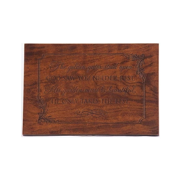 Engraved Memorial Wooden Wall Plaque - God saw you needed rest 8.5x6