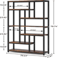 thumbnail image 2 of 10-Shelf Industrial Open Bookshelf, Staggered Design, 30lbs/Shelf Capacity, Wall Anchors & Adjustable Feet, Tall Etagere for Home/Office, 2 of 6