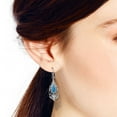 thumbnail image 2 of Victorian Style Teardrop Blue Turquoise Inlay Sterling Silver Dangle Earrings, 2 of 4