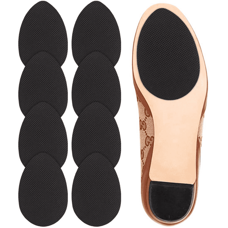 Shoe Grips on Bottom of Shoes Non Slip Shoe Pads Shoe Sole Protector Shoe Traction Pads Anti Slip Shoe Grip for High Heels 4 Pairs 8PCS Black
