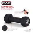 thumbnail image 3 of CAP, 3lb Neoprene Dumbbell, Black, Single, 3 of 8