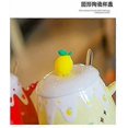 thumbnail image 3 of Fruit Mug With Lid Spoon 3d Cute Ceramic Coffee Tea Cup Couple Mug Set Birthday Gift For Women Friend Lovers (pink Peach, 500 Ml) Banmo, 3 of 5