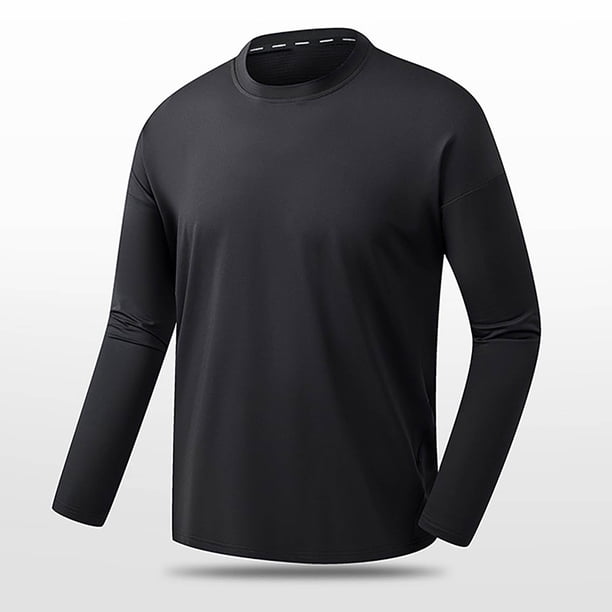 pstuiky manga larga para hombre, Camiseta informal de cuello redondo para hombre, camiseta deportiva informal falsa, camiseta de cuello redondo de manga larga camisetas de hombre xxl