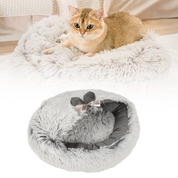 Cama Cueva Para Gatos, Cama Universal Suave Semicerrada Para Mascotas Con Cojín Para Interior