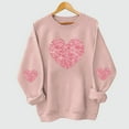 thumbnail image 2 of Eltusu Girls Valentines Sweatshirts, Casual Long Sleeve Crew Neck Heart Graphic Pullover Tee Tops Pink Size 2-3T, 2 of 4