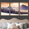 thumbnail image 3 of wall26 - 3 Piece Framed Canvas Wall Art - Fantastic Evening Winter Landscape. Dramatic Overcast Sky. Creative Collage. - Modern Home Art Stretched and Framed Ready to Hang - 16"x24"x3 Natur, 3 of 5