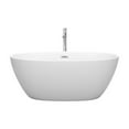 thumbnail image 2 of Freestanding Bathtub 59" Matte White - Floor Mount Faucet & Chrome Drain, 2 of 5