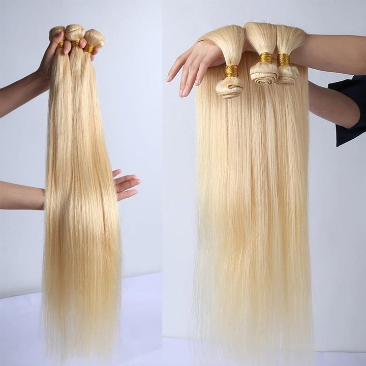 18in 613 Blonde Human Hair Bundles 100% Virgin Vietnamese Hair Tangle-Free