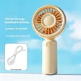 thumbnail image 5 of Liamobondopolis Rotatable Handheld Mini Cooling Fan USB Rechargeable, 3 Speed Portable Pocket Fan for Outdoor Beach Travel Commute Office 5.75in, 5 of 9