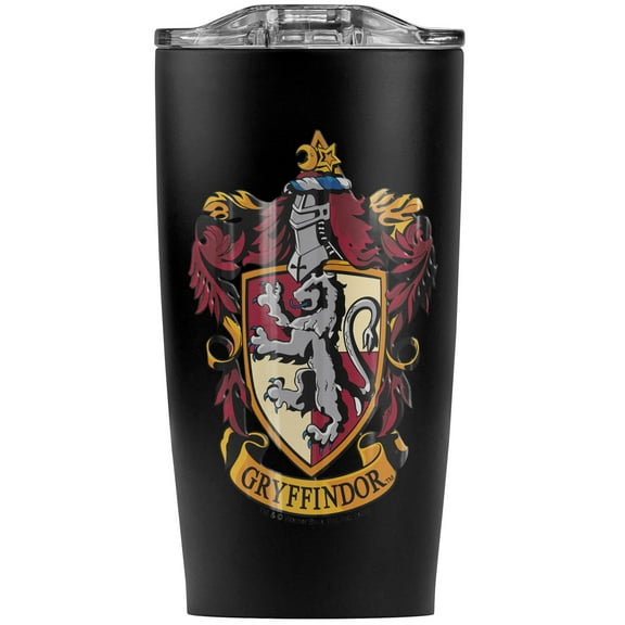 Harry Potter Gryffindor House Crest Stainless Steel 20 oz Travel Tumbler, Vacuum Insulated & Double Wall with Leakproof Sliding Lid | Great for Coffee/Hot Drinks and Cold Beverages