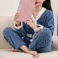 thumbnail image 3 of Women Pajamas Set Long Sleeve Button Down Sleepwear 2 Piece Loungewear Soft Cotton Pjs Set Nightwear Lounge Outfit, 3 of 6