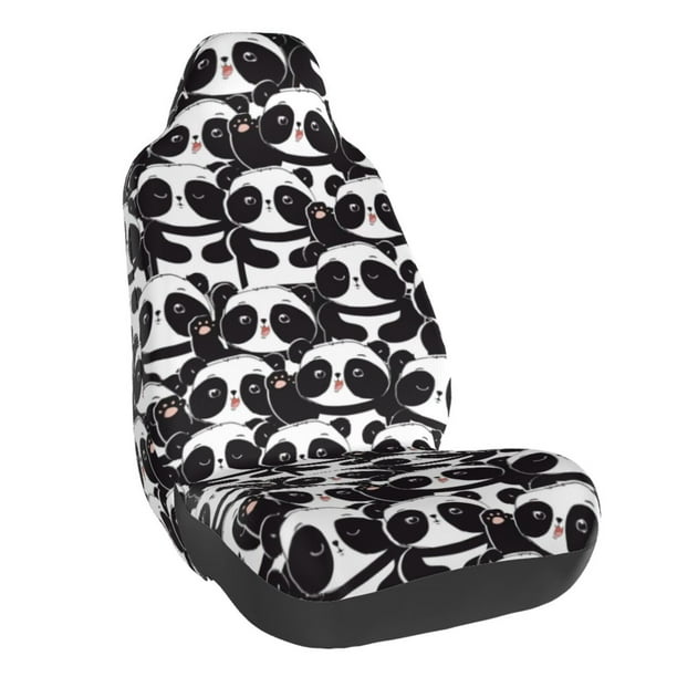 Balery Panda Funda de Asiento para Auto con Diseño - Cubierta Frontal Suave y Transpirable con Protector Antideslizante- 1 Unidad