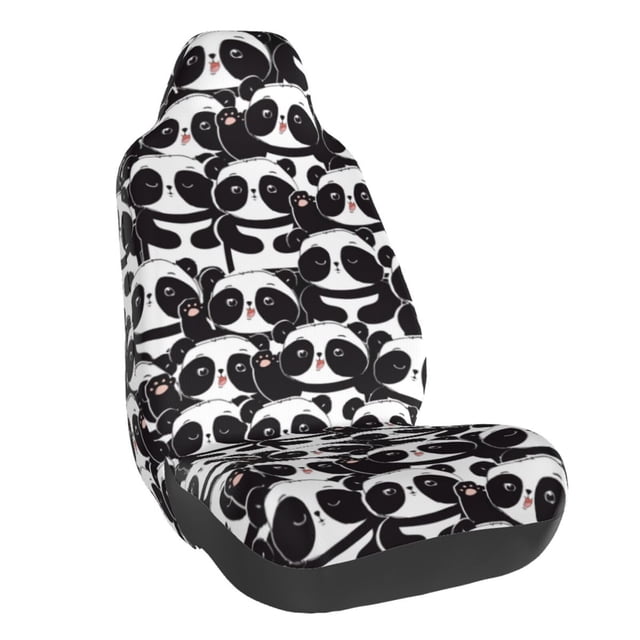 Balery Panda Funda de Asiento para Auto con Diseño - Cubierta Frontal Suave y Transpirable con Protector Antideslizante- 1 Unidad