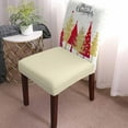 thumbnail image 3 of Chair Covers for Dining Room Set of 6,Christmas Green Xmas Tree Stretch Seat Protector Removable Washable Chairs Slipcovers for Kitchen Banquet Wedding Hotel,Golden Winter Snowflakes on White, 3 of 6