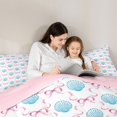 thumbnail image 5 of Manfei Ocean Cartoon Shell 7-Piece Twin Bedding,Pink Bowknot Bedding Comforter Set,Pink Reversible, 5 of 7