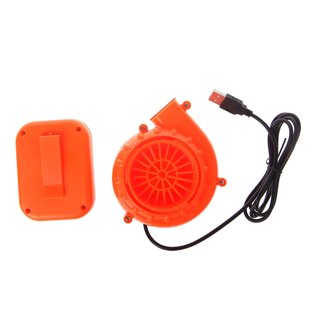 ASENVER Mini Fan Blower for Inflatable Costume Potable Costume USB Fan Blower with Battery Box Orange