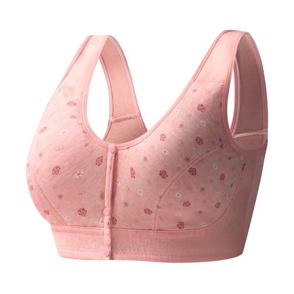 Joau Front Closure Wire Free Bras for Women, Plus Size Comfort Seamless Bra Full-Coverage Wireless Push Up Brassiere Lightly Lined Breathable Bralettes Sleep Lingerie Everyday Underwear