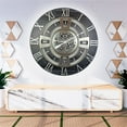thumbnail image 5 of THE GEARS CLOCK Wall Clock with Real Moving Gears EN-LI_ 36 in Round Vintage-Black, 5 of 10