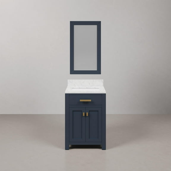 Water Creation Madison 24" Wood Single Bathroom Vanity in Monarch Blue/Gold