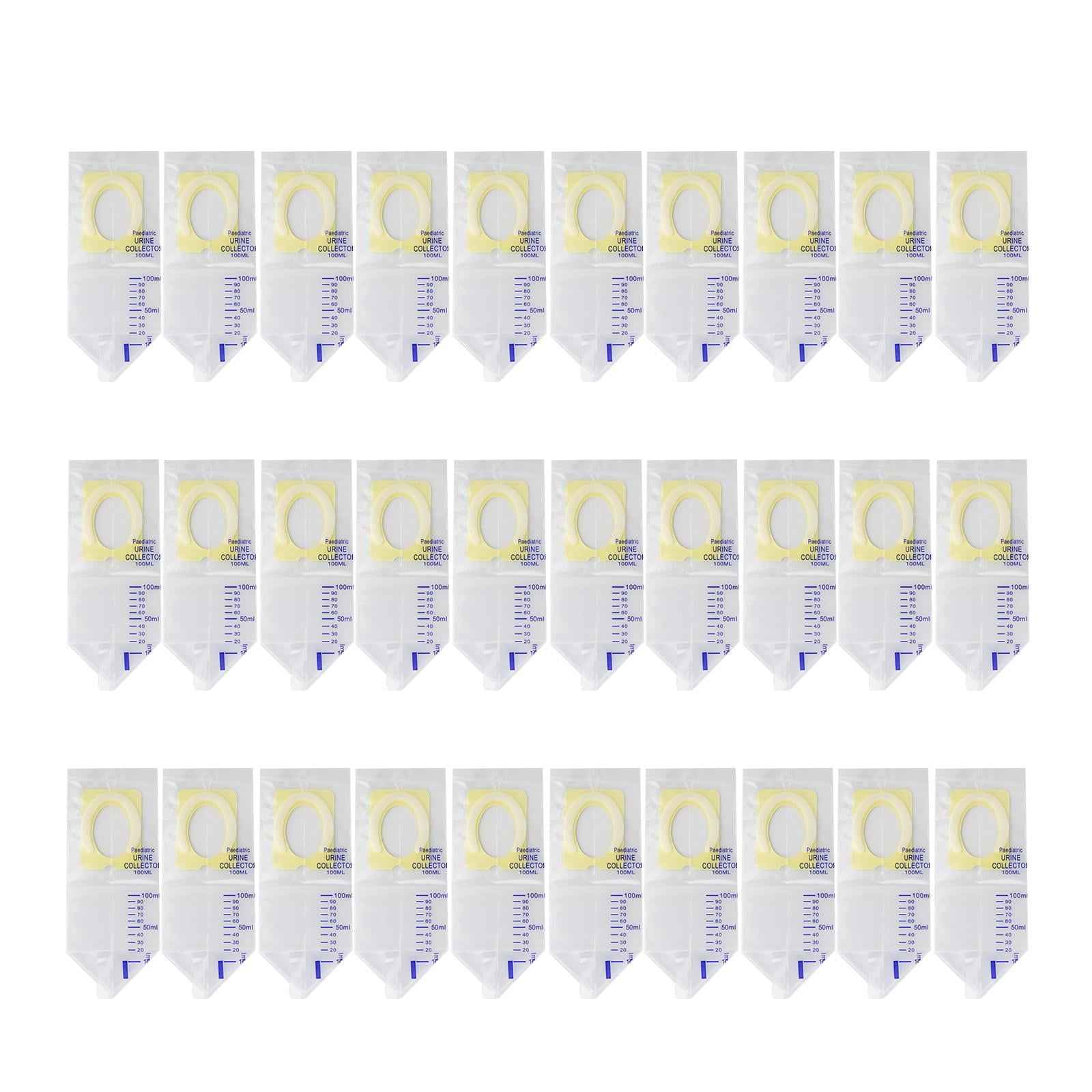 Bothyi 30 Pieces Pediatric Urine Bags Child Clear Urine Catchers for Camping Travel 100 ml