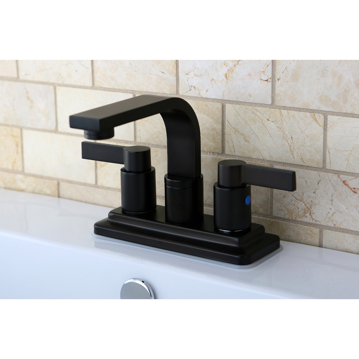 Kingston Brass KB8465NDL NuvoFusion 4-Inch Centerset Bathroom Faucet, Oil Rubbed Bronze