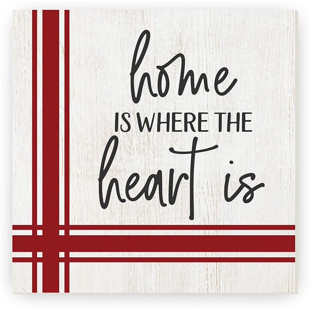 Home Is Where The Heart Is Rustic Wood Sign 12x12 Unframed Walmart Com Walmart Com