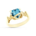 thumbnail image 3 of Heart Shape Simulated Aquamarine In 14K Yellow Gold Over 925 Sterling Silver Ring Size 9.5, 3 of 5